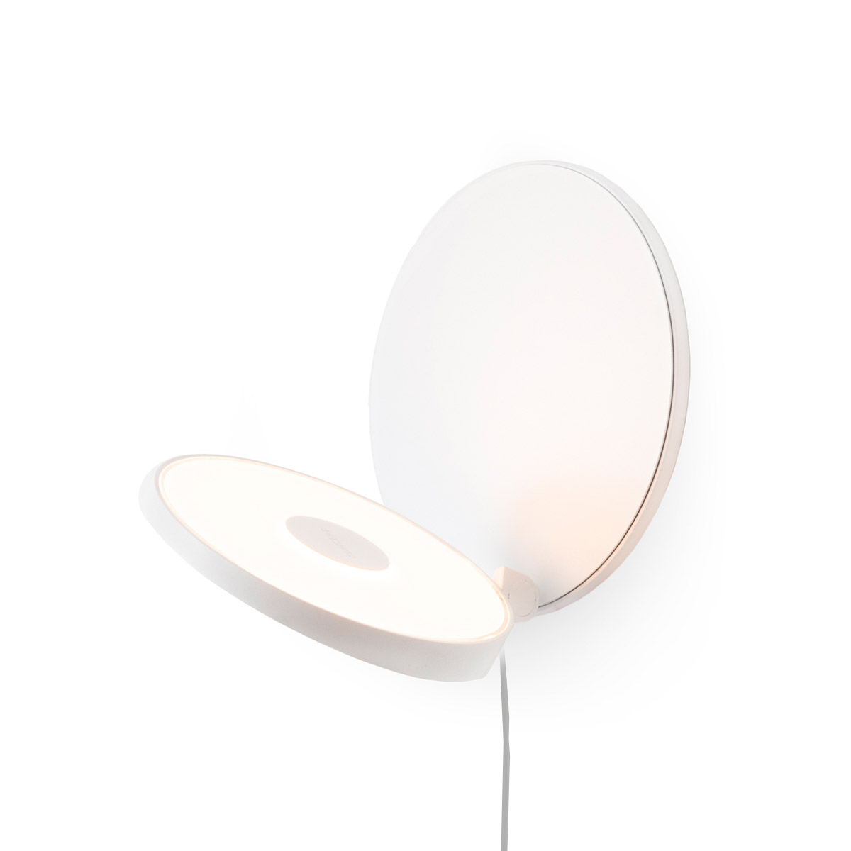 koncept Gravy Plug-In LED Wandleuchte, weiß, Front: weiß, mit verstellbarem Leuchtenkopf