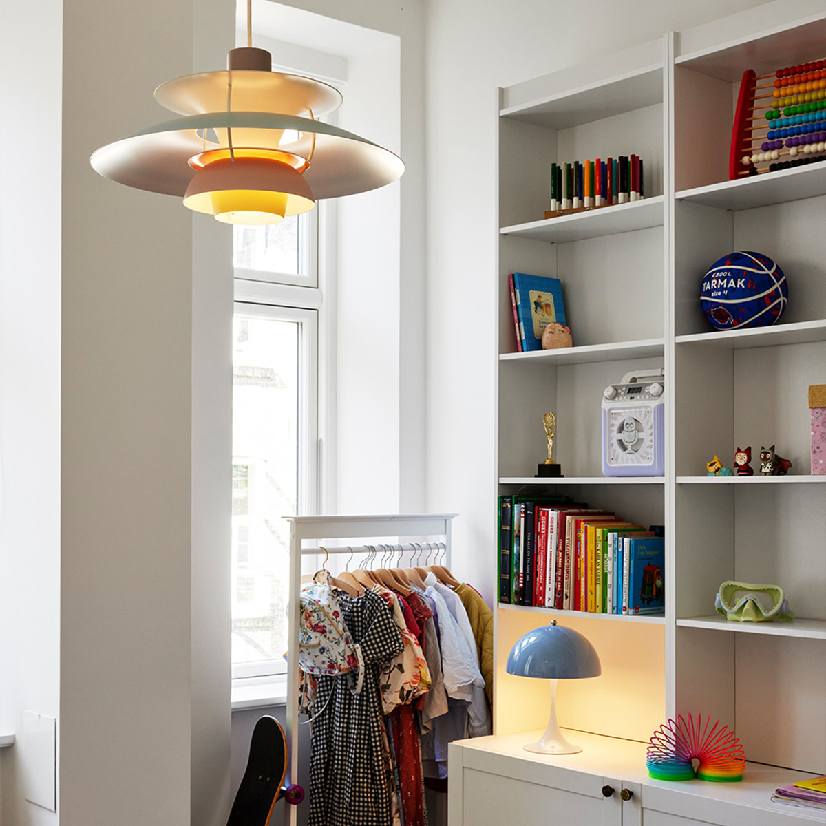 Louis Poulsen PH 5 Pastels Pendelleuchte, austerngrau / blau / rosa