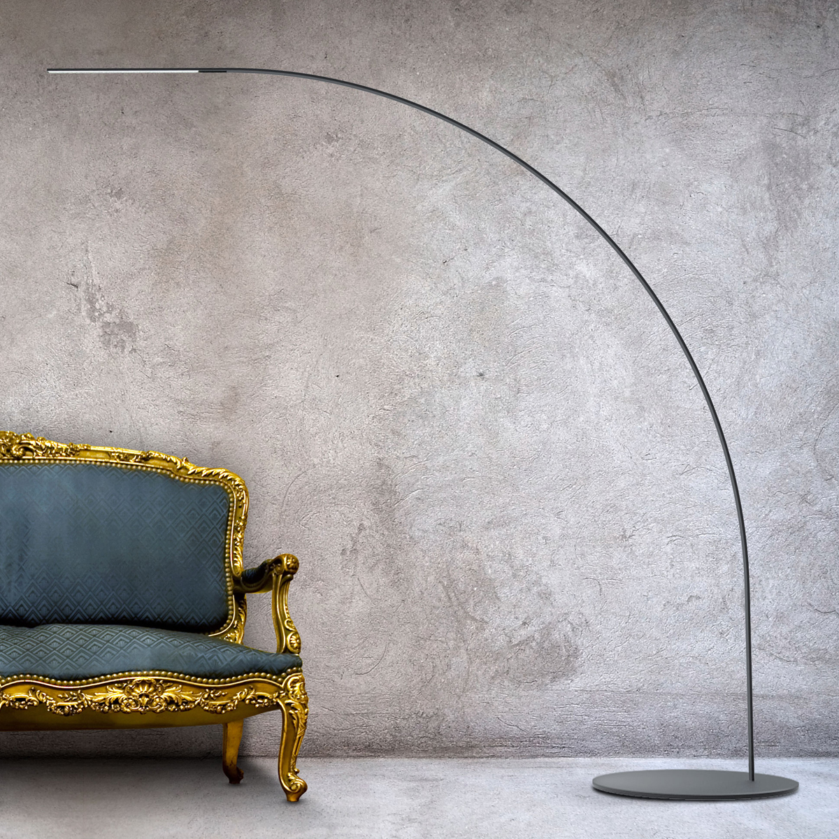 Fontana Arte Yumi LED Stehleuchte, Kohlefaser schwarz