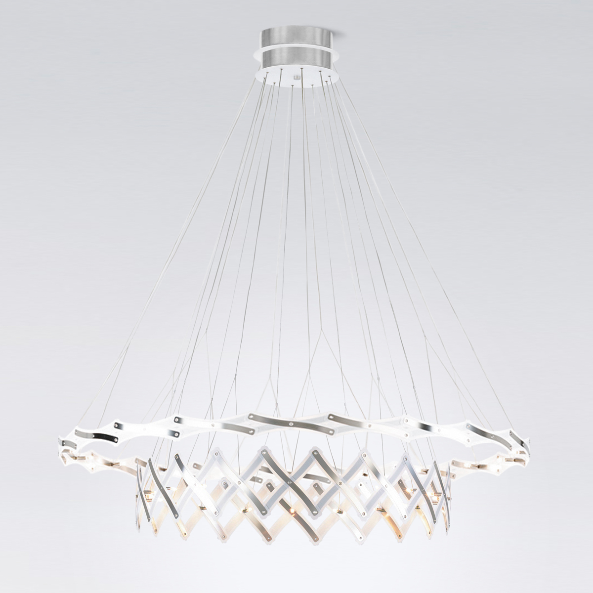 Serien.lighting Zoom Pendelleuchte, 2 Elemente Ø: 20–130 cm, 40-flg.