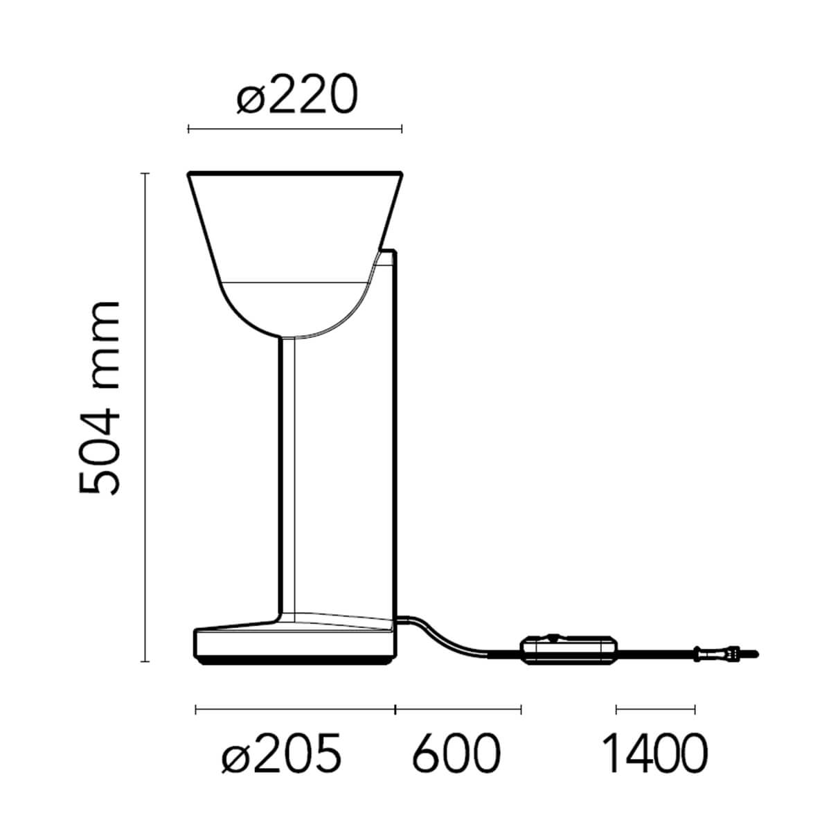 Flos Céramique Up Tischleuchte, Maßzeichnung