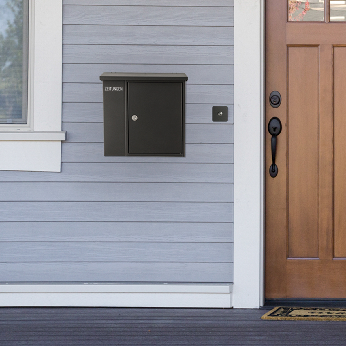 Heibi Briefkasten mit Zeitungsfach, grafitgrau