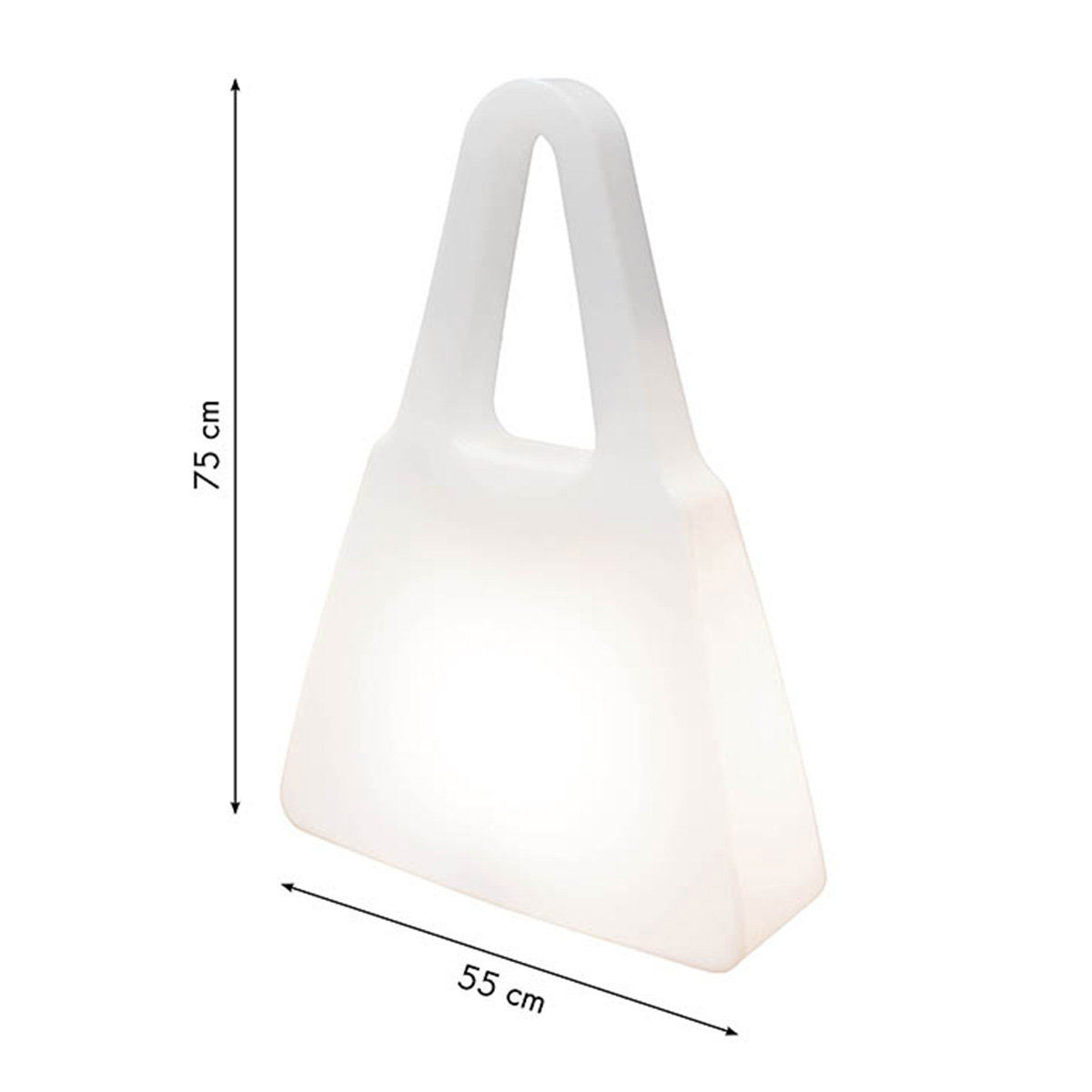 8 seasons design Shining Bag Dekoleuchte, weiß, Maßzeichnung