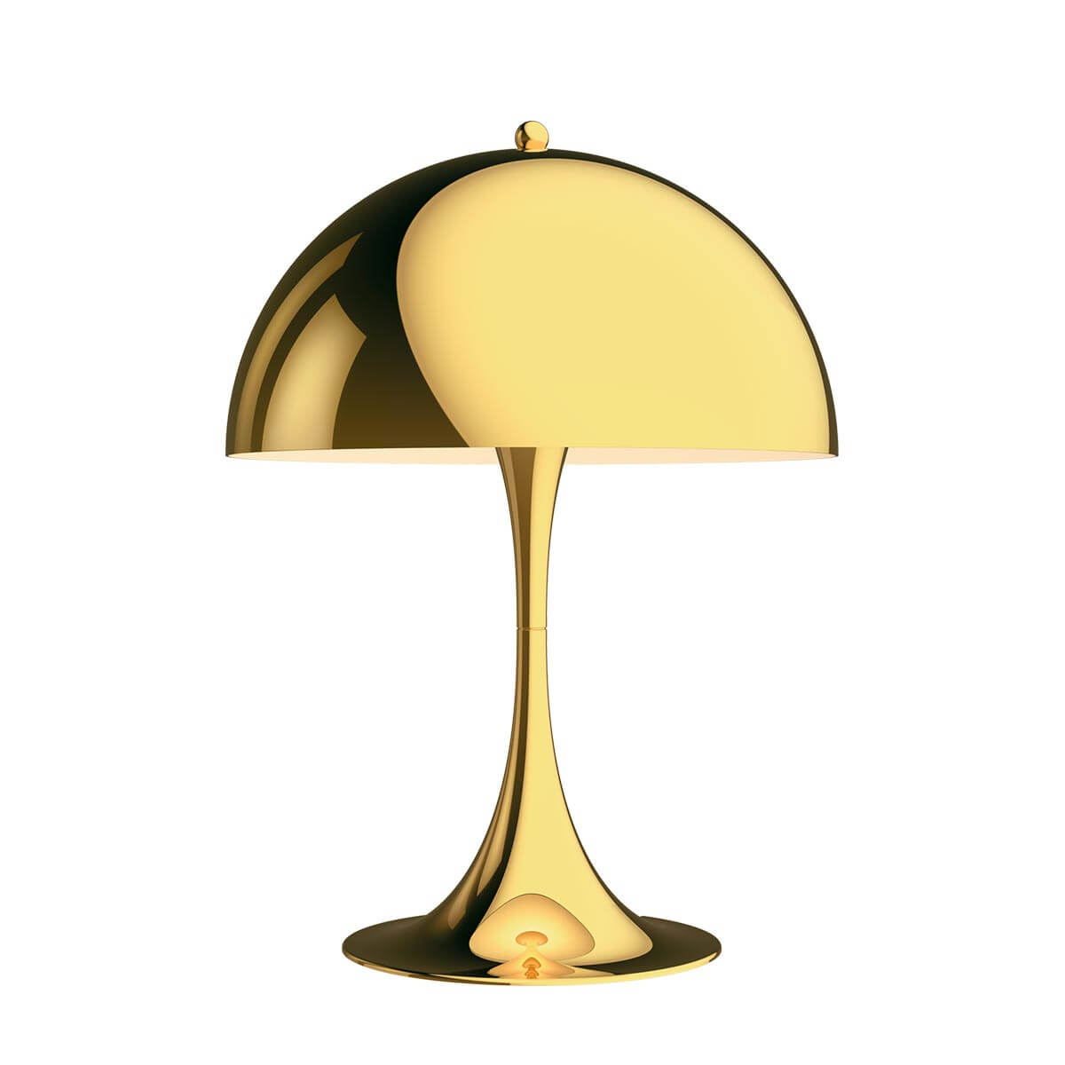 Louis Poulsen Panthella 320 Tischleuchte, Messing metallisiert – Design by Verner Panton Panthella 320 Tischleuchte, 1. Generation