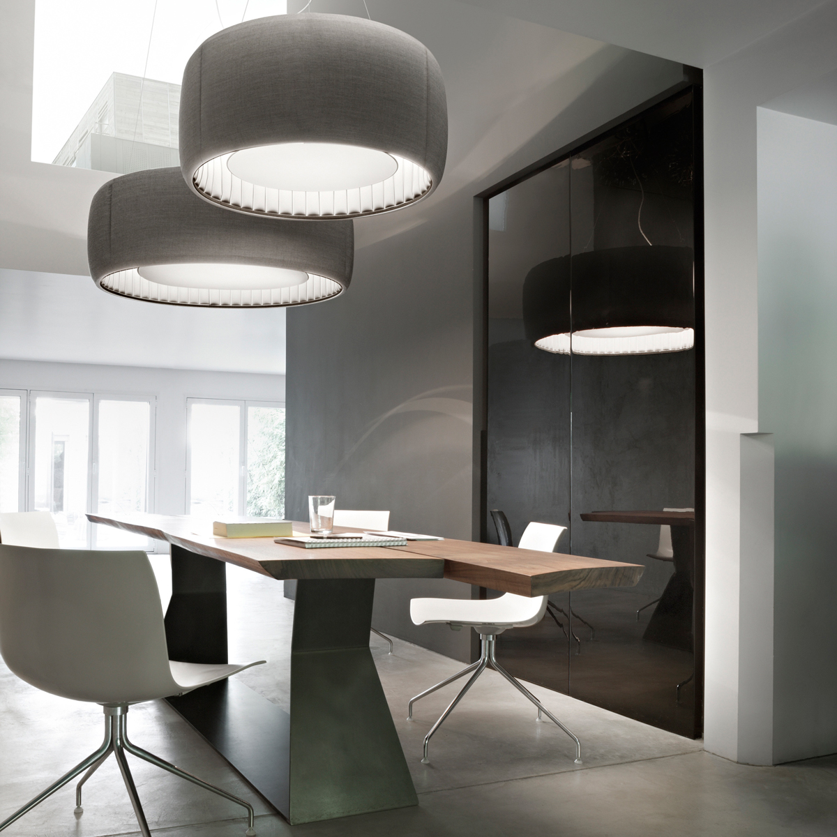 Luceplan Silenzio LED Sospensione, Ø: 90 cm und Ø: 120 cm, mit Diffusorscheibeen für Silenzio LED Sospensione, Ø: 60 cm und Ø: 77 cm