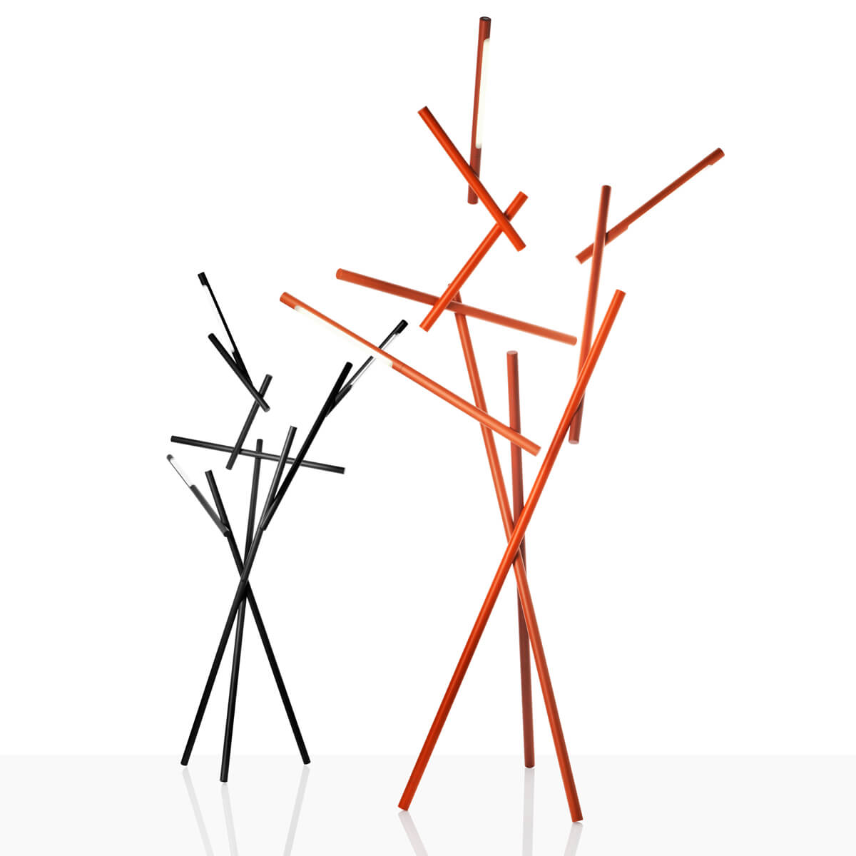 Foscarini Tuareg LED Terra, cromo nero (schwarz verchromt) und arancio (orange)