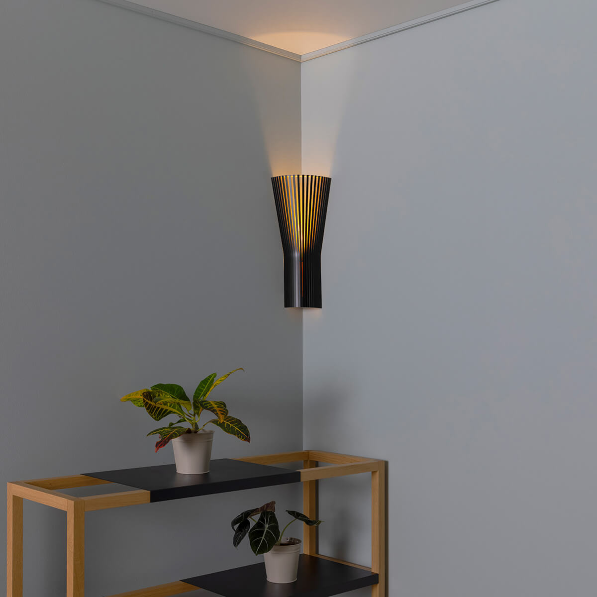 Secto Design Secto Small 4237 Eck- / Wandleuchte, schwarz laminiert