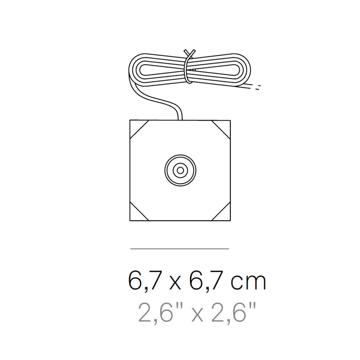 Zafferano AiLati Kontaktladestation für Poldina micro Pro, Maßzeichnung