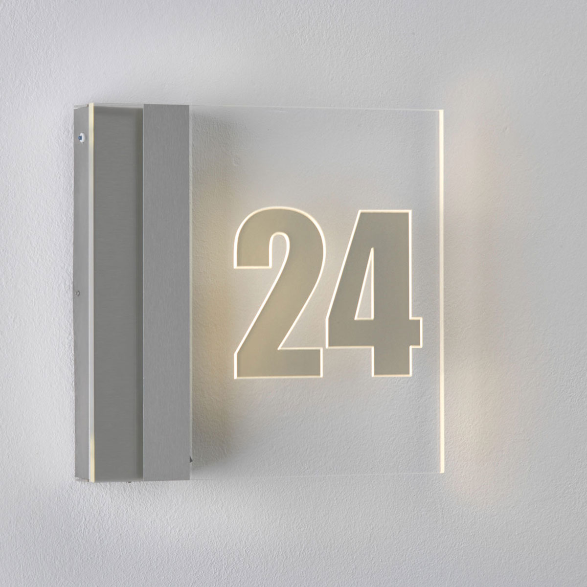 Albert Leuchten 696006/7 Hausnummernleuchte, 3000 K, Edelstahl (mit Hausnummer 24) 696006/7 LED Hausnummernleuchte