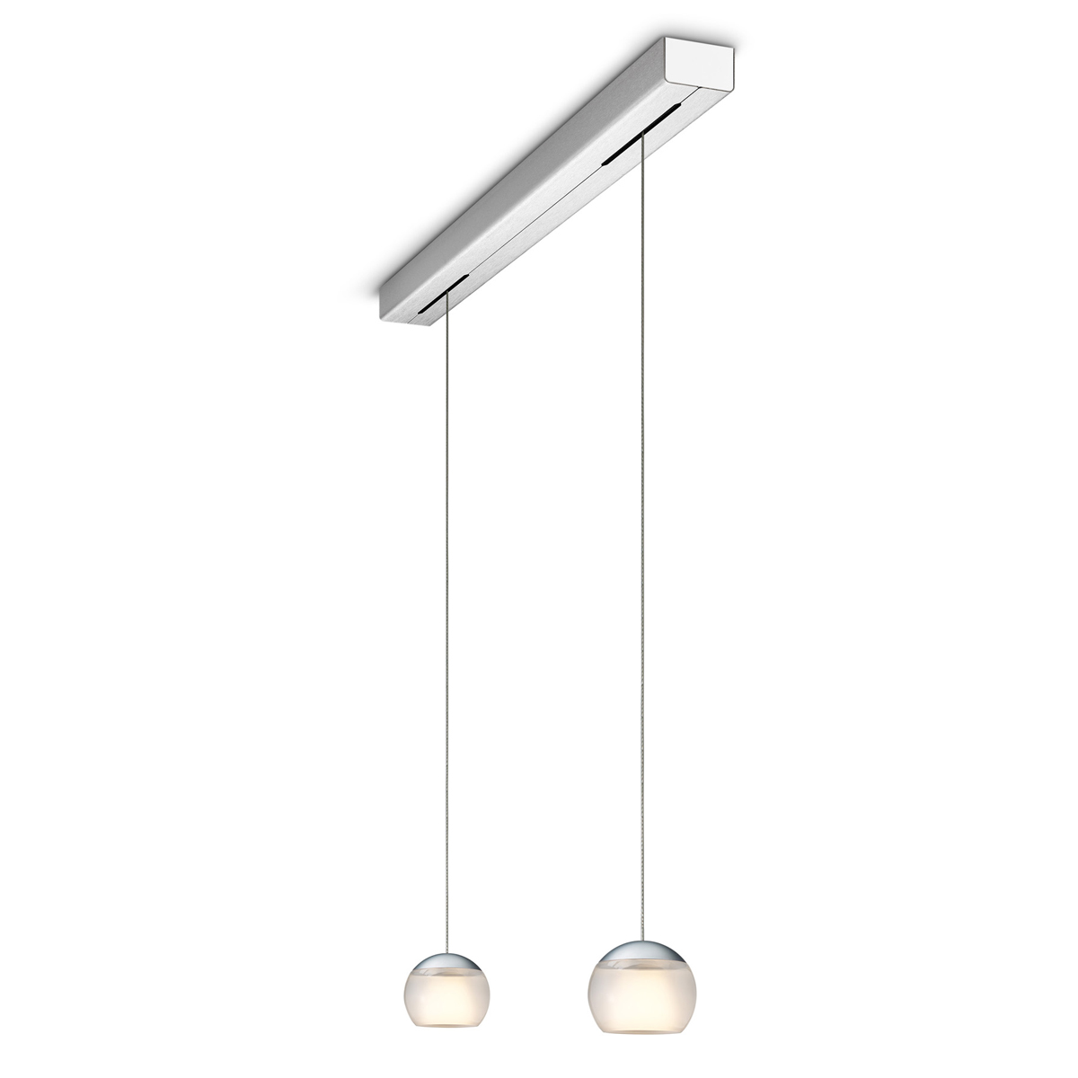 Oligo Balino LED Pendelleuchte, 2-flg., Chrom matt / satiniert