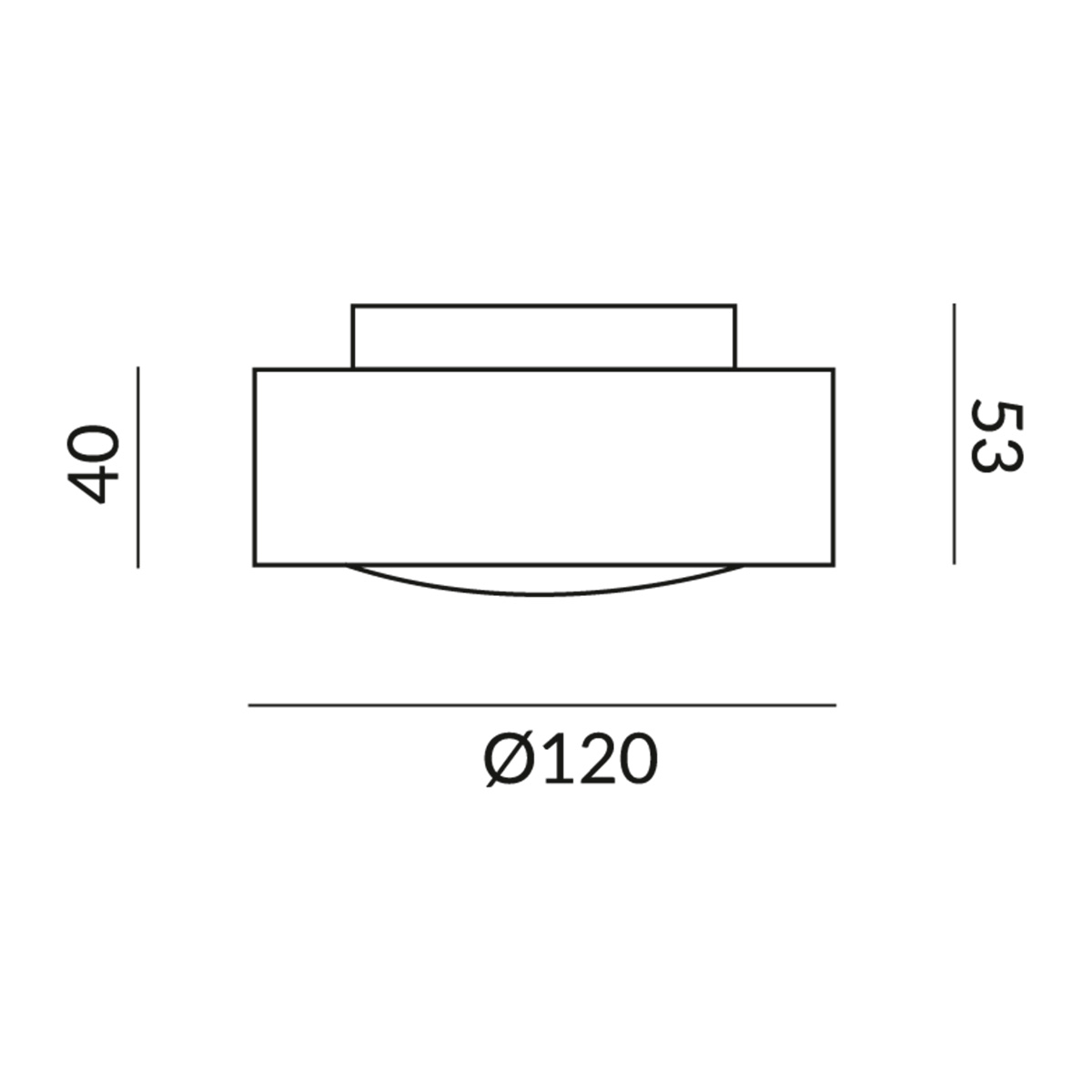 Bruck Opto AC C LED Deckenleuchte, Maßzeichnung