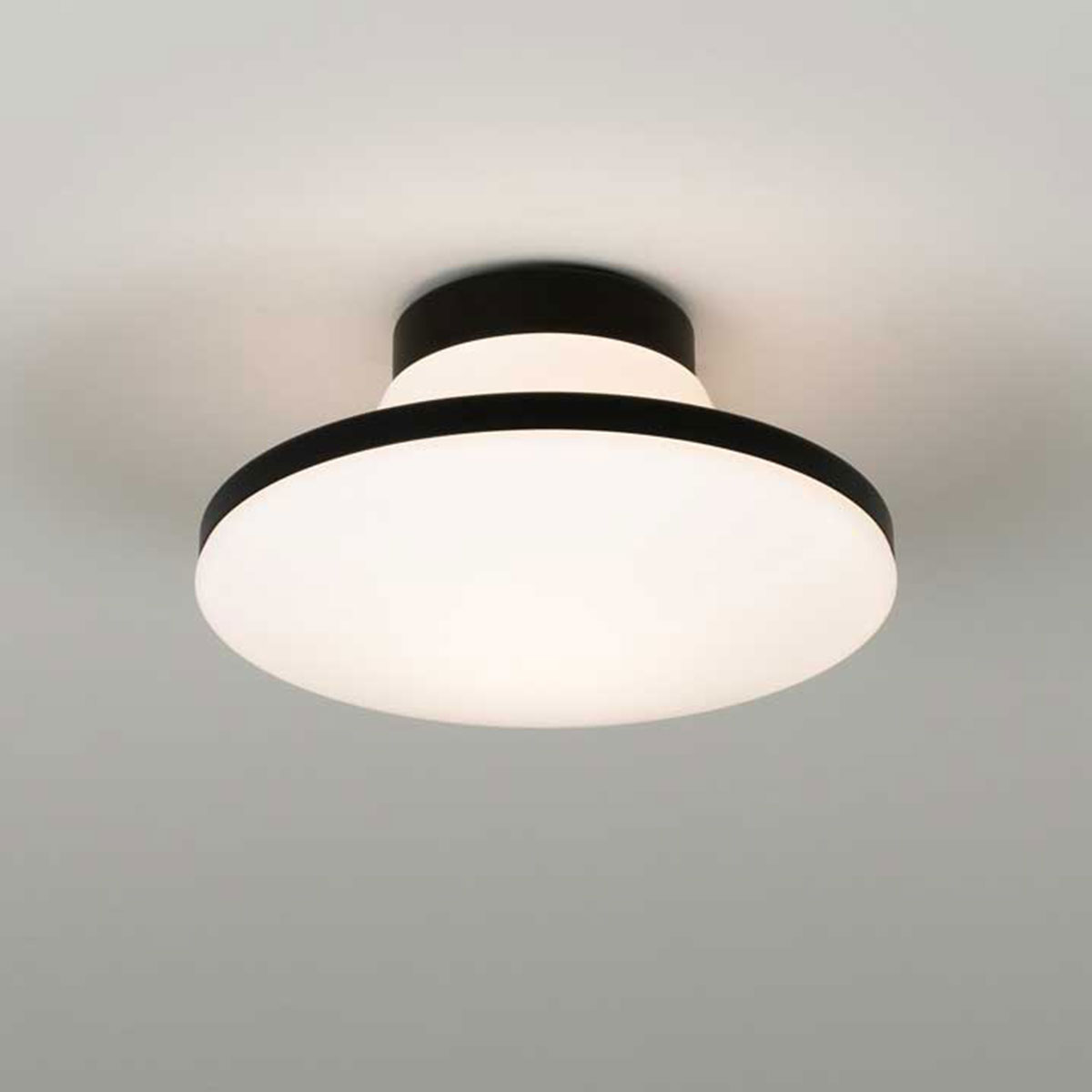 Milan Geyser Wand- / Deckenleuchte, schwarz matt / Opalglas satiniert Geyser Wand- / Deckenleuchte