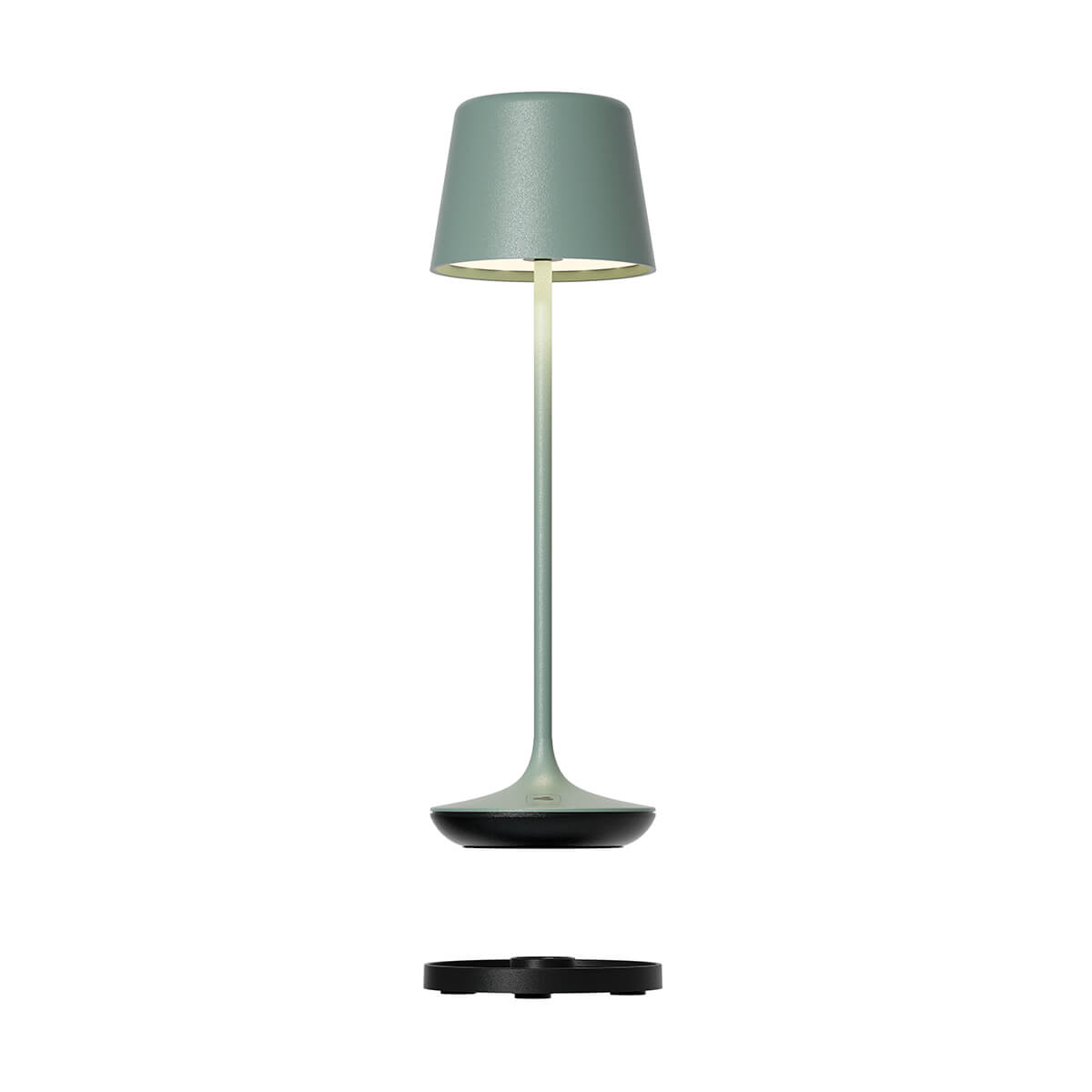 Leonardo Bari RGB LED Akkuleuchte, olivgrün (Ladestation inbegriffen)