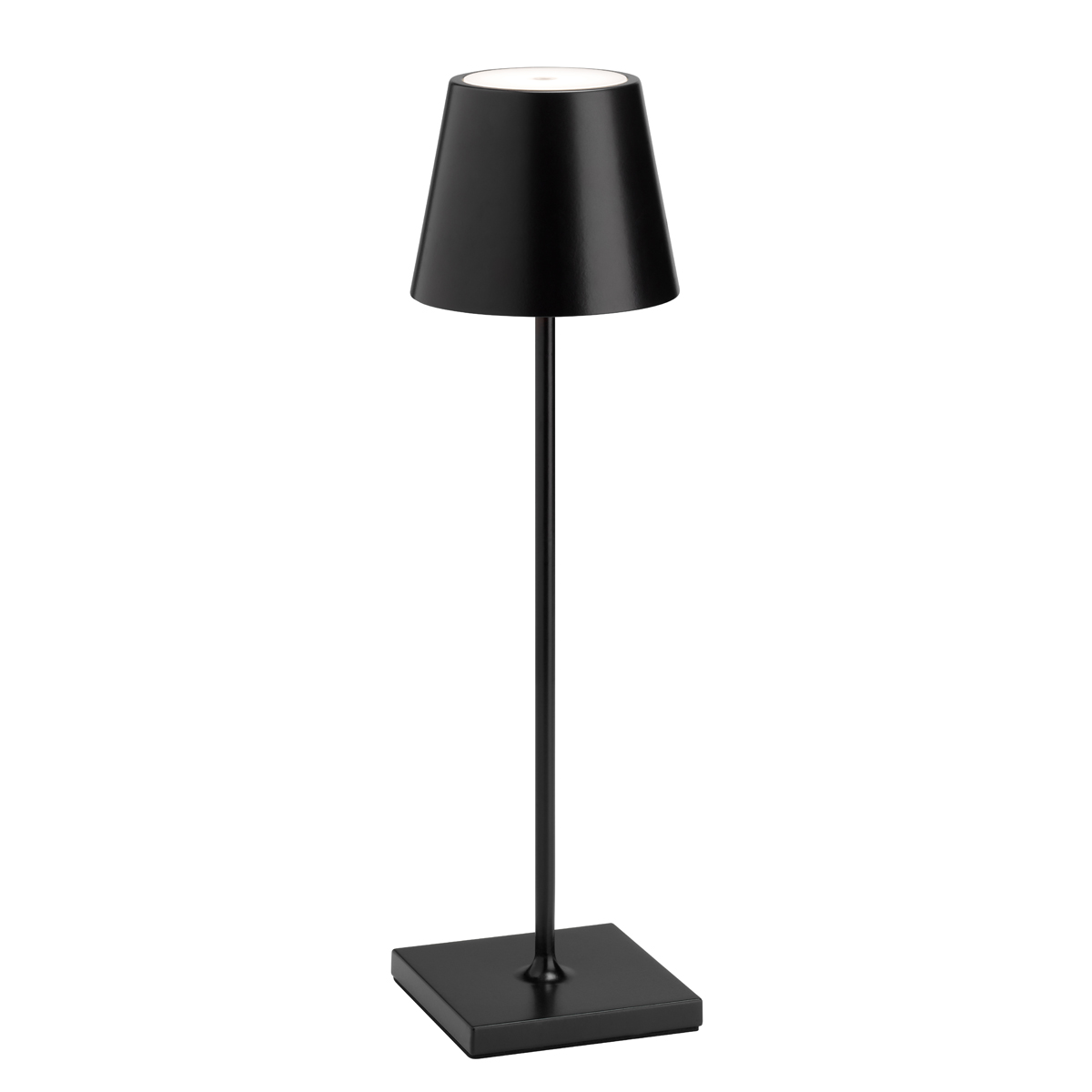 LCD Außenleuchten Outdoor LED Akku-Tischleuchte, schwarz (eingeschaltet)