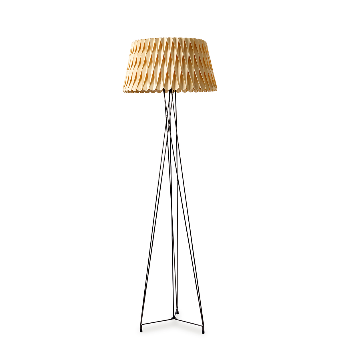 LZF Lamps Lola Stehleuchte, mattschwarz, Schirm: Buche