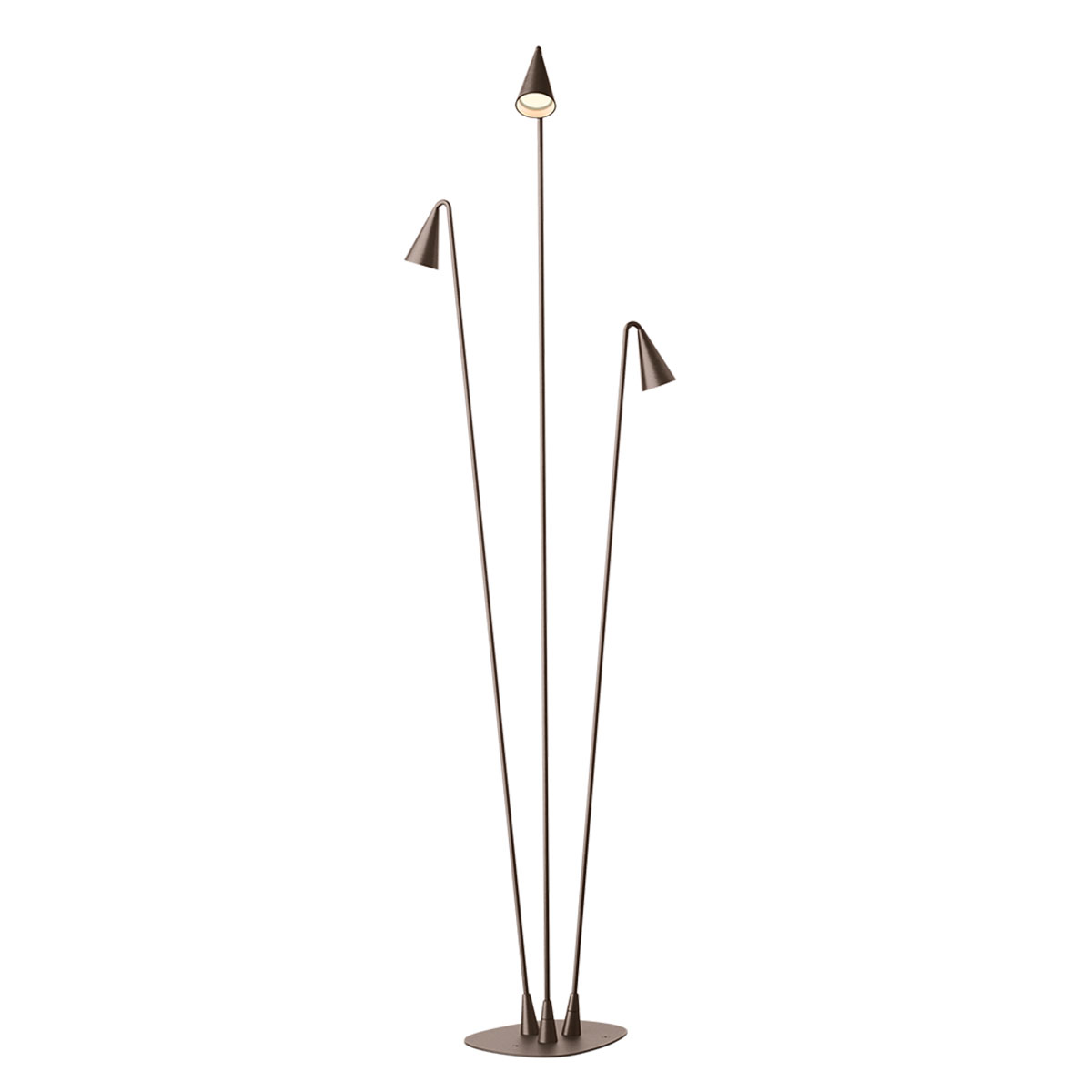 Vibia Brisa LED Außenleuchte, 3-flg., rostbraun matt