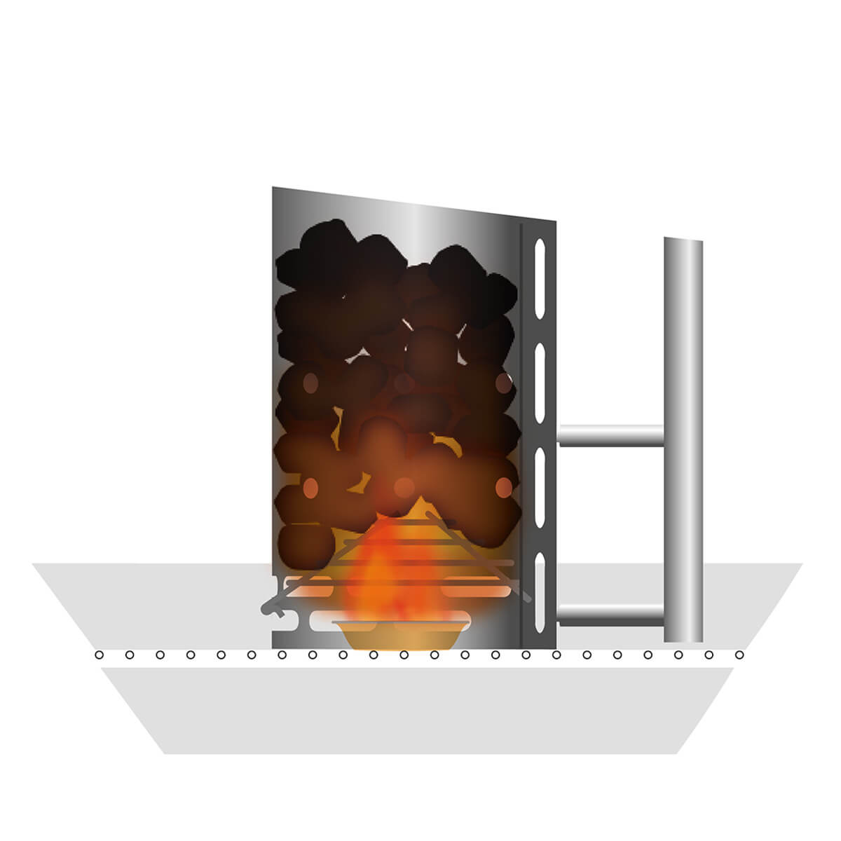 Höfats BBQ Starter Anzündkamin, Anwendung als klassischer Anzündkamin