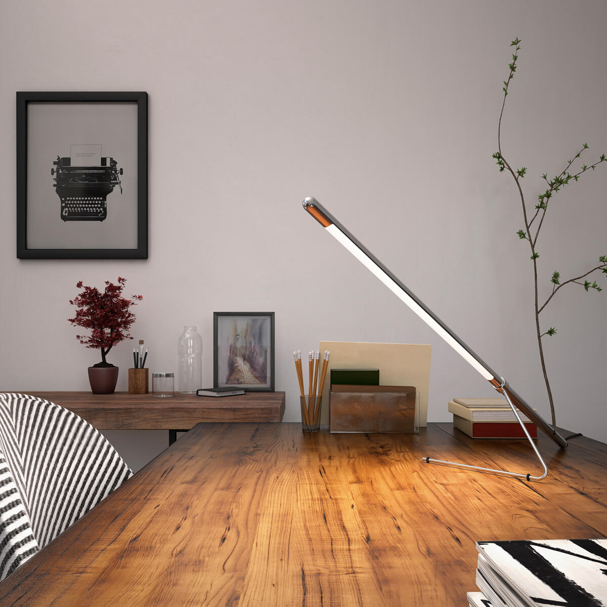 Belux Tubo LED Tischleuchte, Chrom