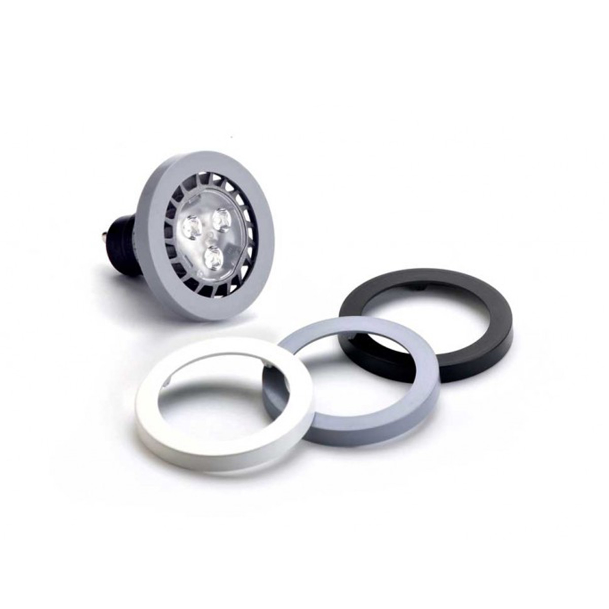 Milan Dau Adapterring für Leuchtmittel, weiß, grau und schwarz (Leuchtmittel nicht inbegriffen)