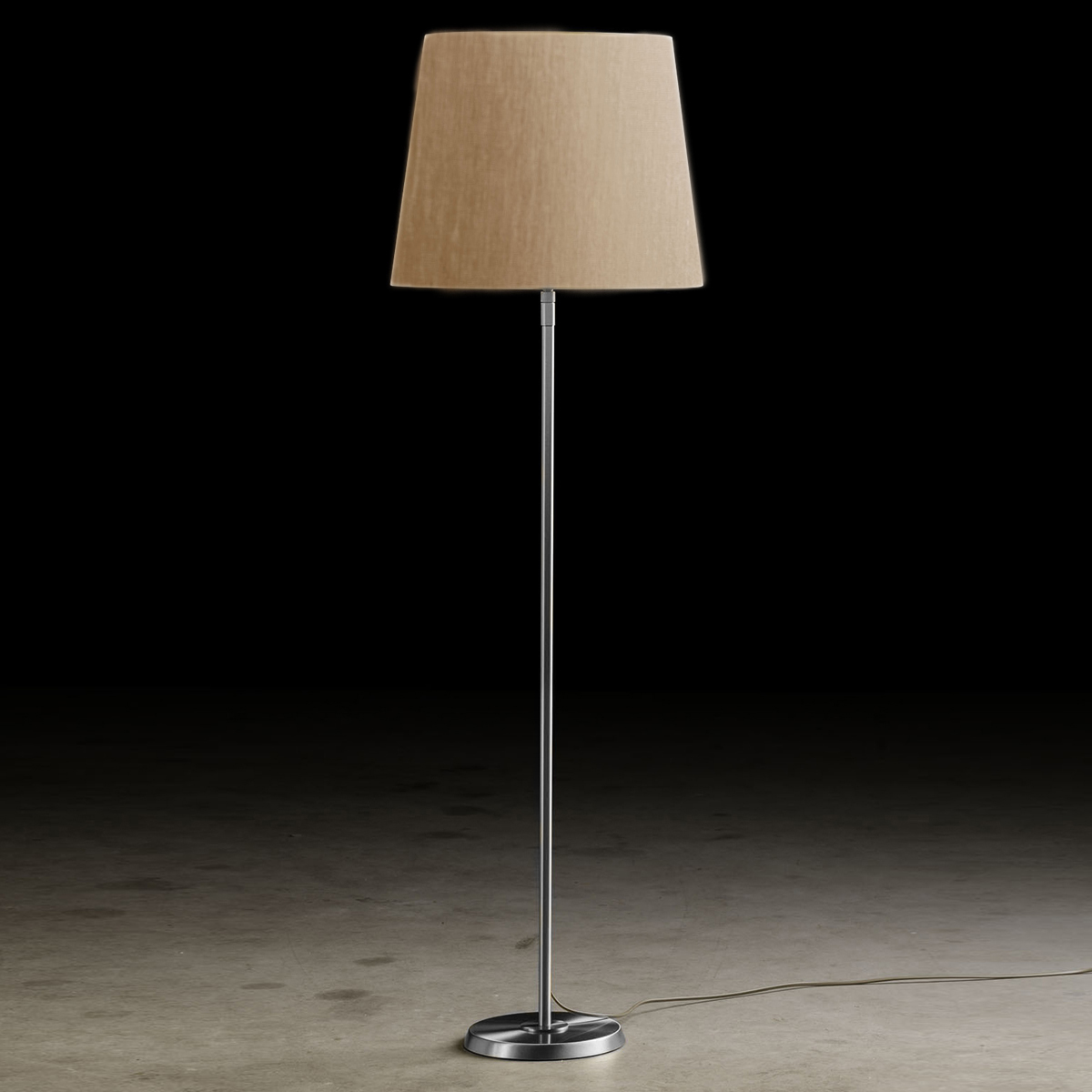 Holtkötter 6354 Stehleuchte, breit, Nickel matt, Chintz Sand