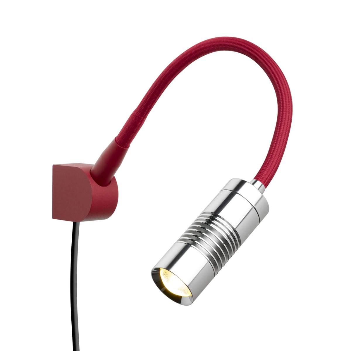 Oligo A Little Bit Colour LED Wandleuchte, rot matt, Kopf: Chrom