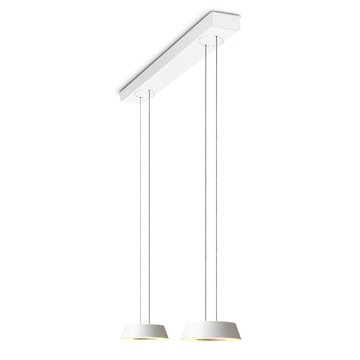 Oligo Glance LED Pendelleuchte, 2-flg., unsichtbare Höhenverstellung, weiß matt
