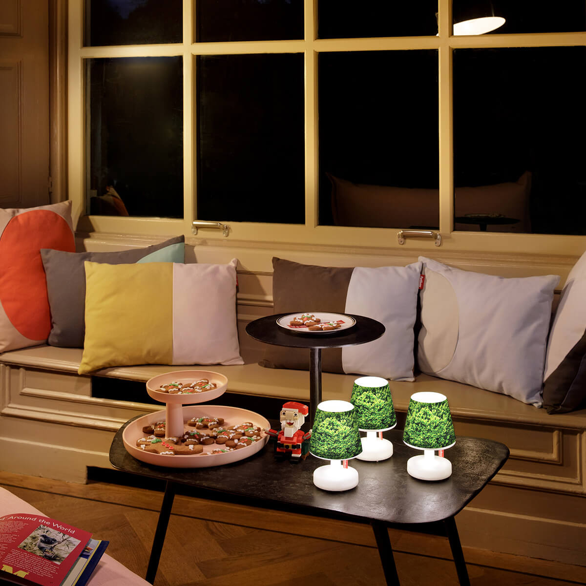 Fatboy Edison the Mini LED Akkuleuchte, 3er-Set, mit Mini Cappie Set Buxus, grün