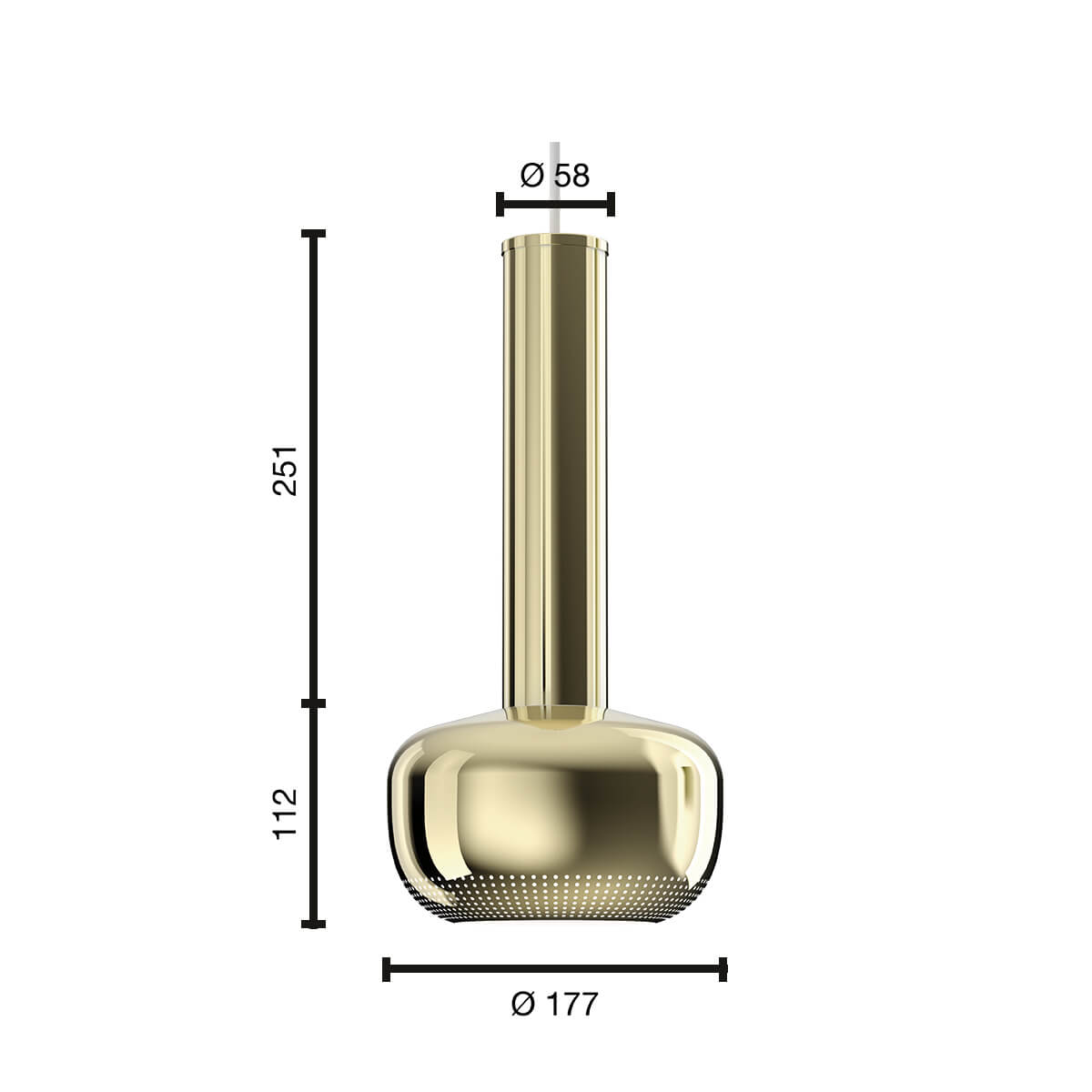Louis Poulsen VL 56 Pendelleuchte, Maßzeichnung