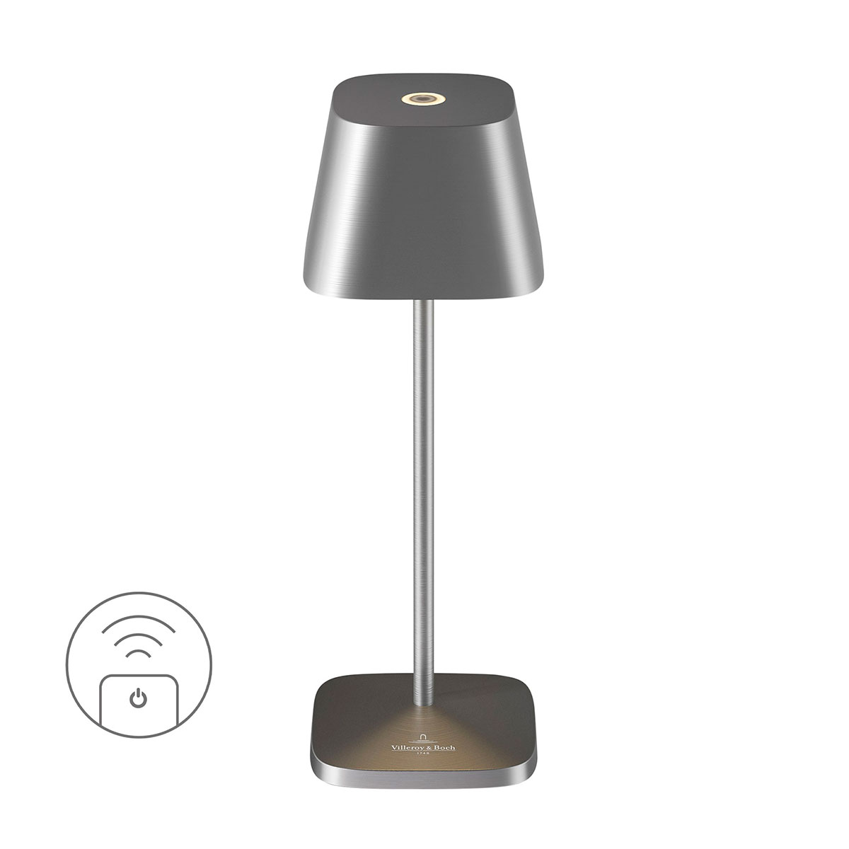 Villeroy & Boch Neapel Micro RC LED Akkuleuchte, graphit gebürstet