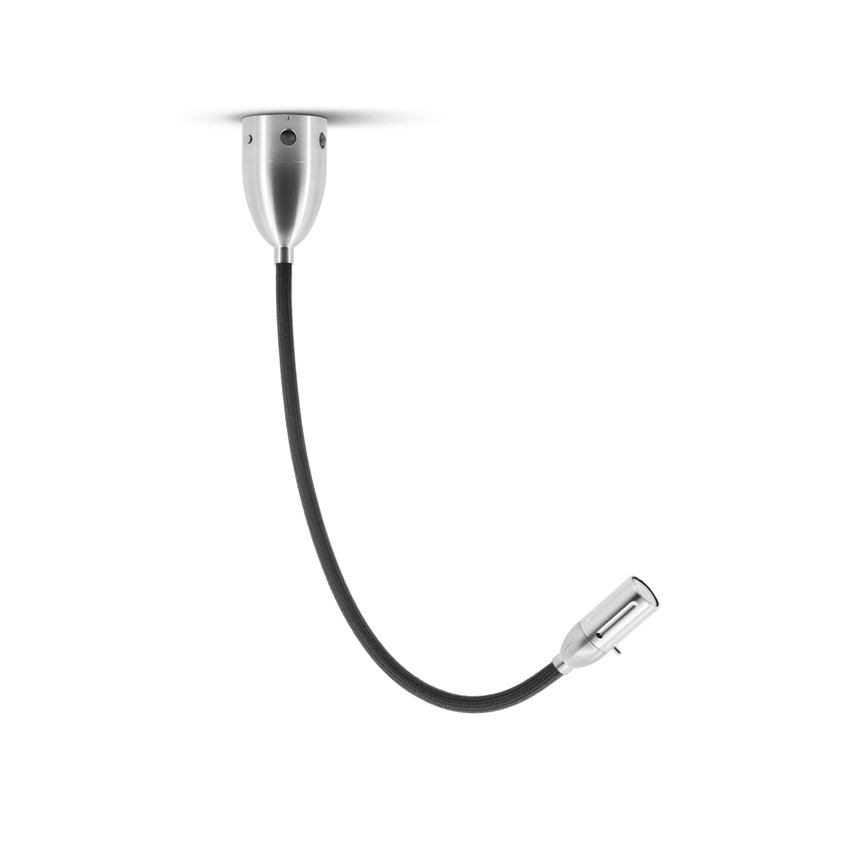 Less'n'more Zeus LED Wand- / Deckenleuchte, Flexwelle: lang, Textil: anthrazit