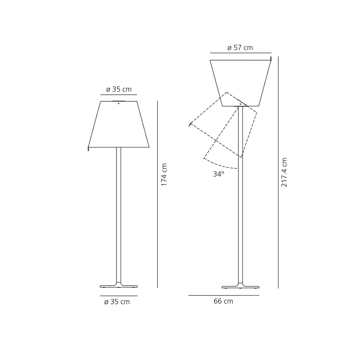 Artemide Melampo Mega Terra, Maßzeichnung