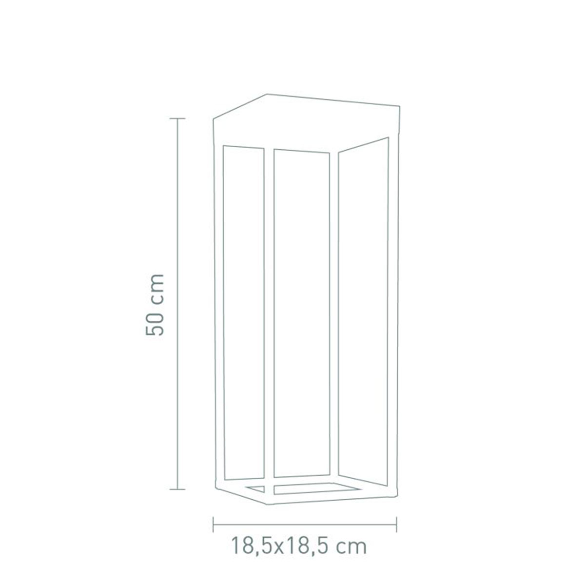 Villeroy & Boch Cannes LED Akku-Solarleuchte, Höhe: 50 cm, Maßzeichnung