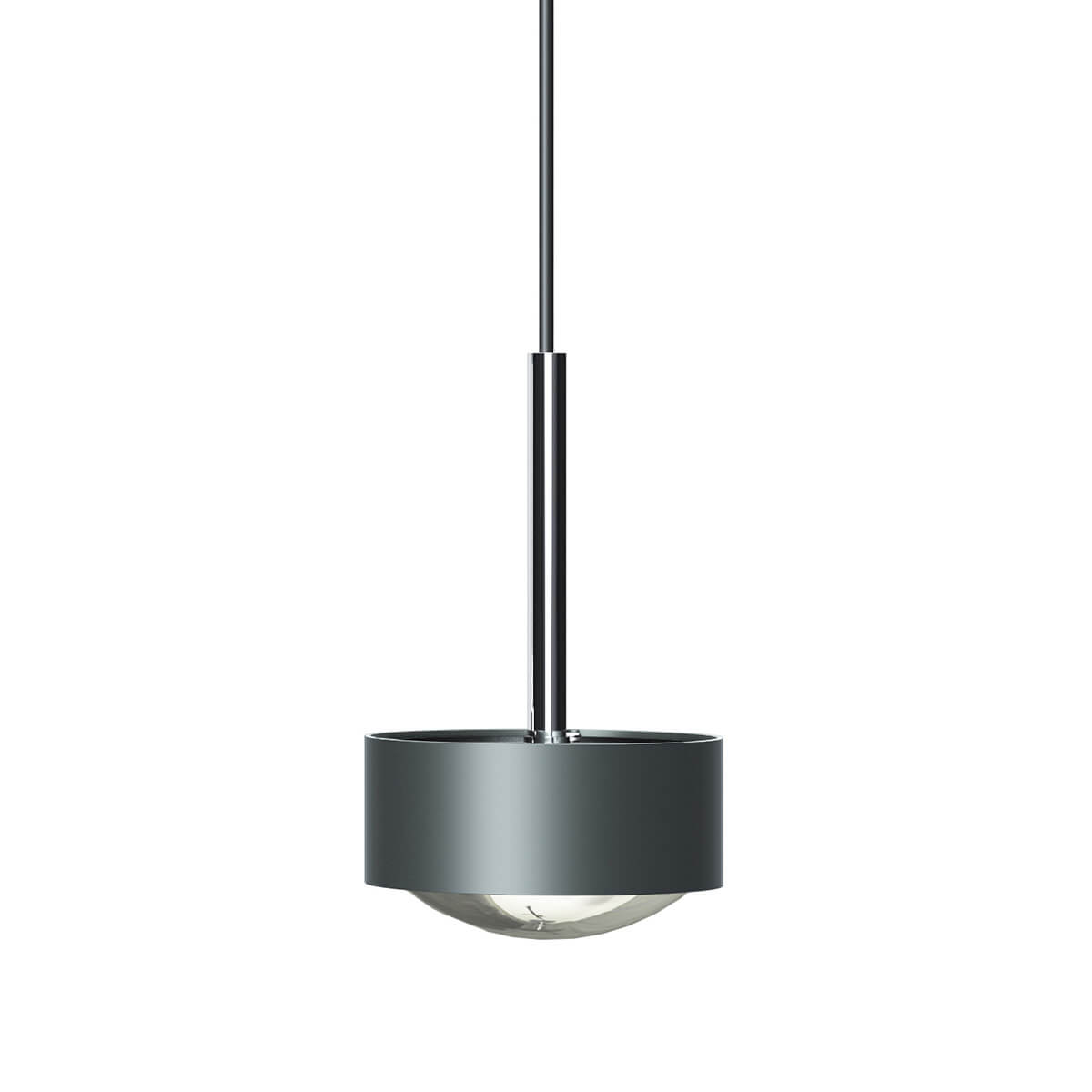 Top Light Puk Maxx Long One LED Pendelleuchte, Gehäuse, anthrazit matt / Chrom, mit Linse klar (nicht inbegriffen)