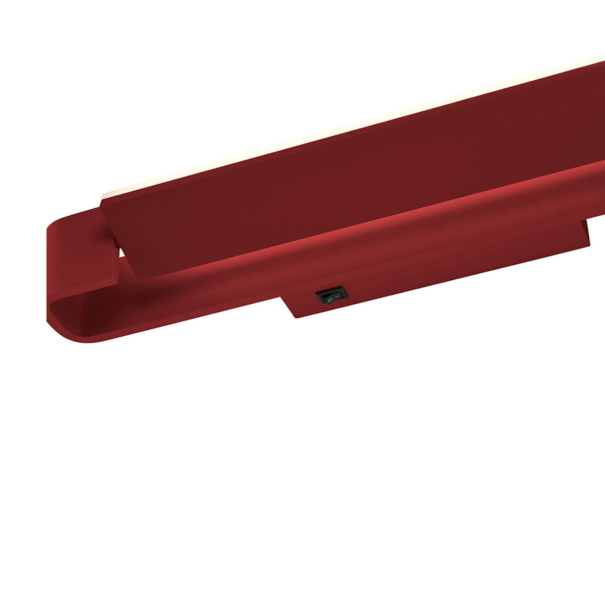 HELL Box LED Wandleuchte, indischrot, Schalter an der Wandhalterung
