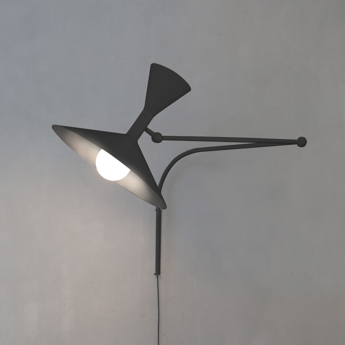 Nemo Lampe de Marseille Parete, schwarz matt