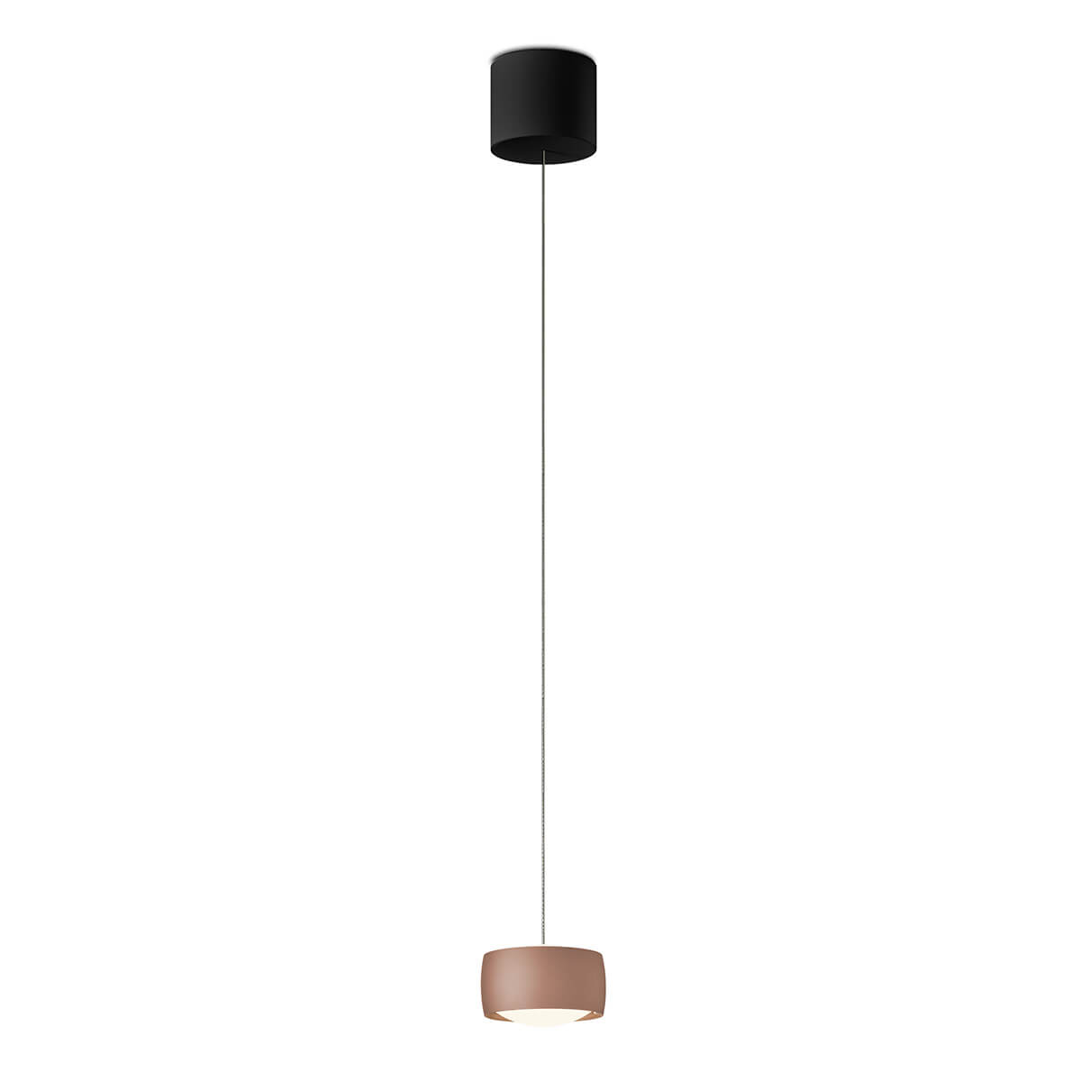 Oligo Grace LED Pendelleuchte, TW, unsichtbare Höhenverstellung, Satin copper, Baldachin: schwarz