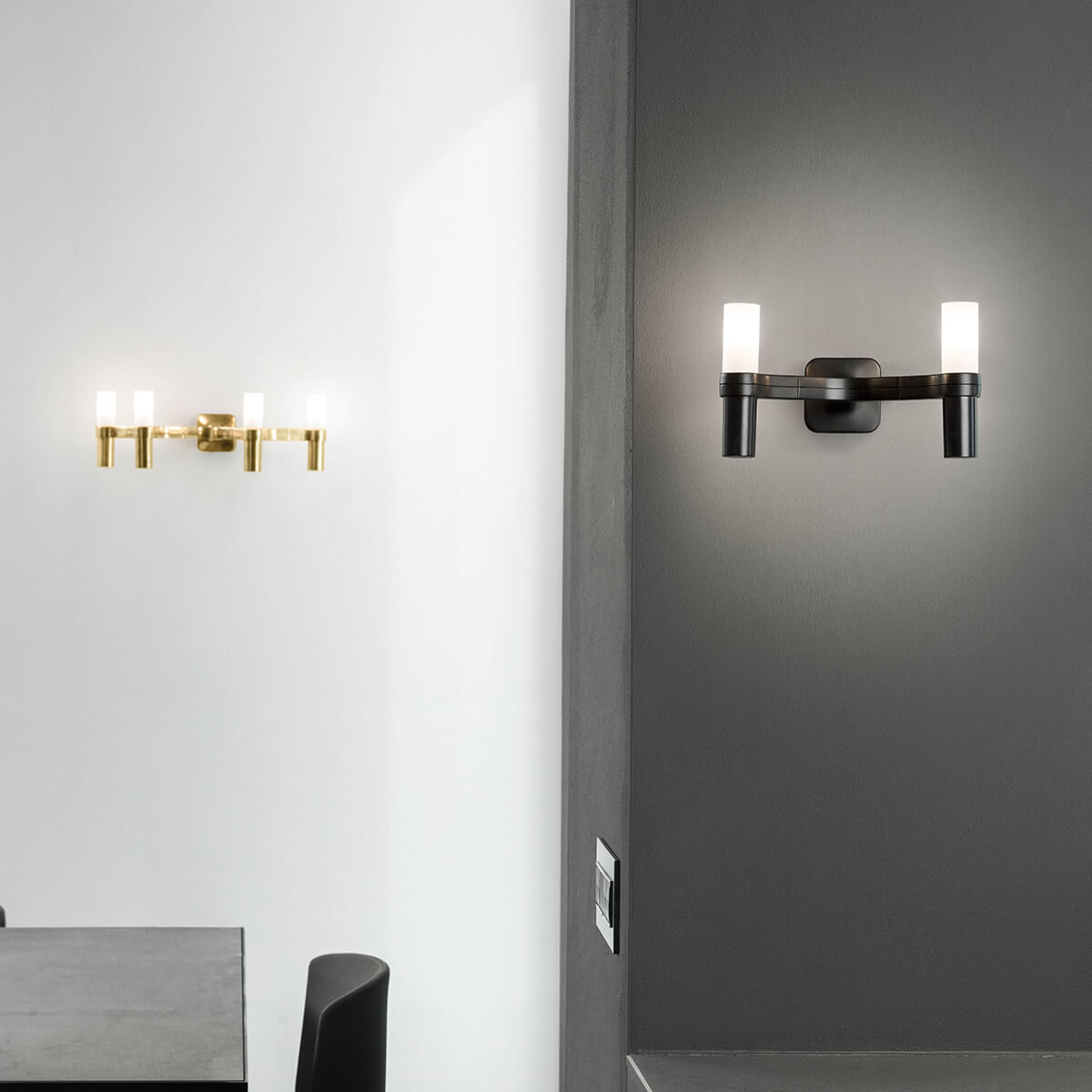 Nemo Crown 4 Parete, vergoldet, und Nemo Crown 2 Parete, schwarz