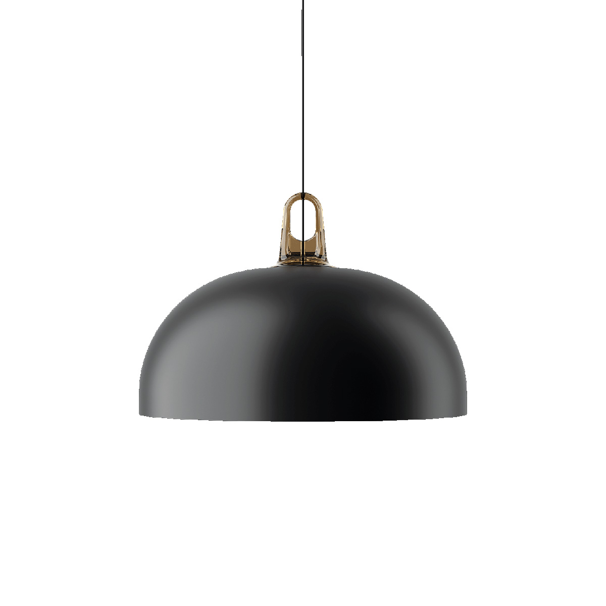 Lodes Jim Dome Pendelleuchte, honigfarben / schwarz matt