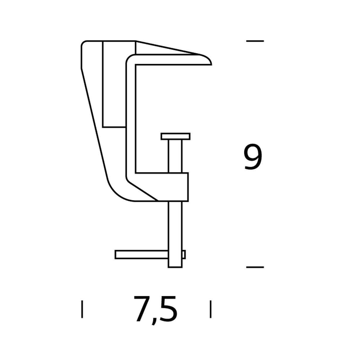 Fontana Arte Naska Tischleuchte mit Klemme, Tischklemme