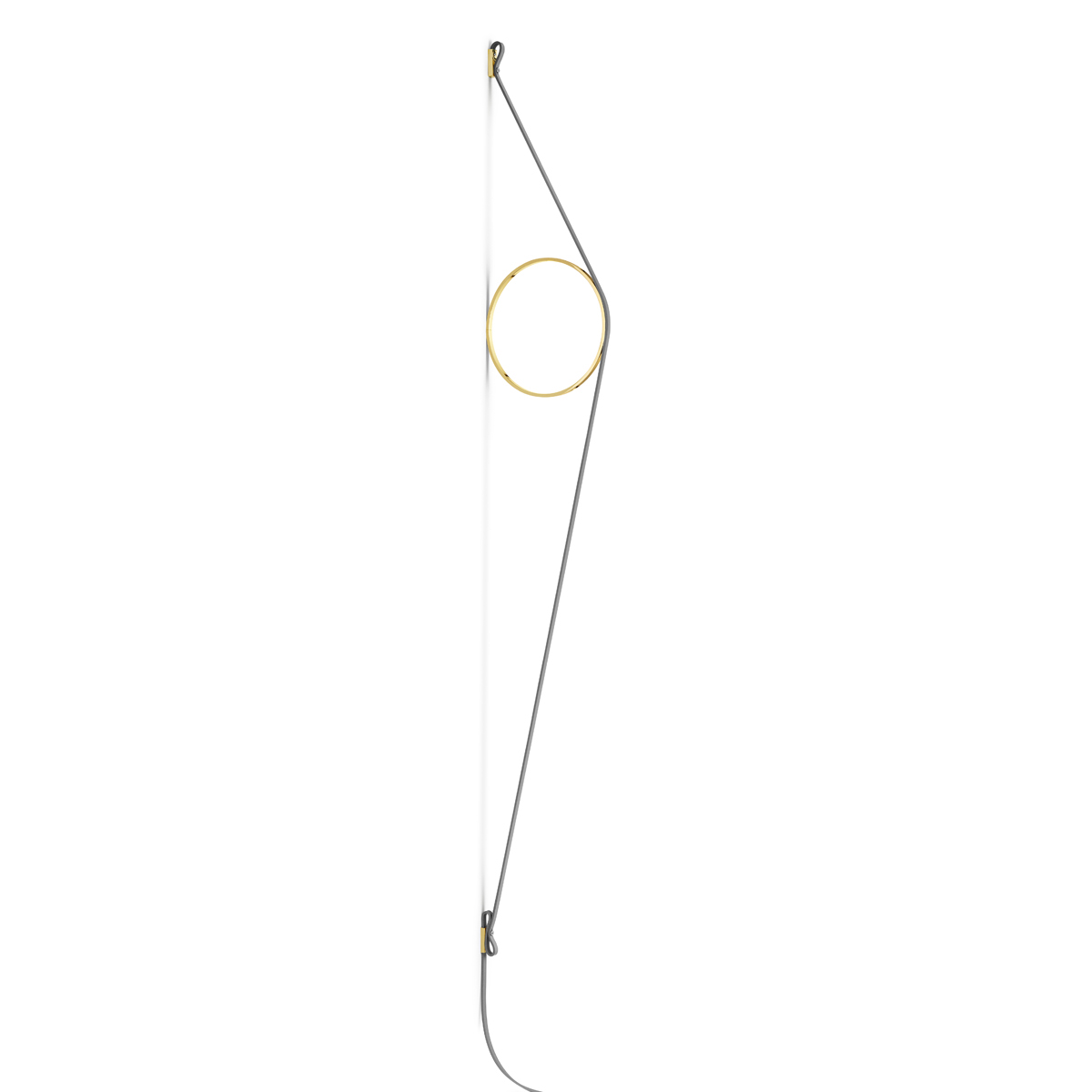 Flos Wirering Wandleuchte, Kabel: grau, Ring: Gold (©Officine Mimesi)