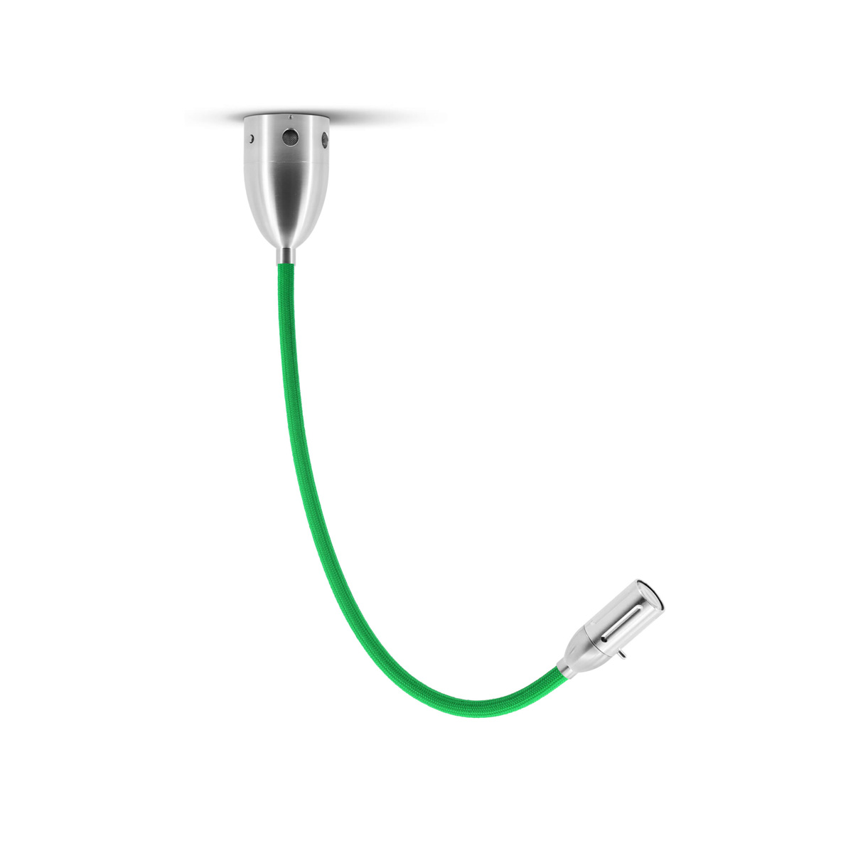 Less'n'more Zeus LED Wand- / Deckenleuchte, Flexwelle: lang, Textil: grün