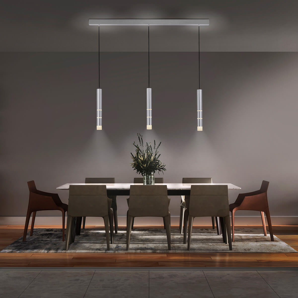 Neuhaus PURE Vega LED Pendelleuchte, 3-flg., Aluminium