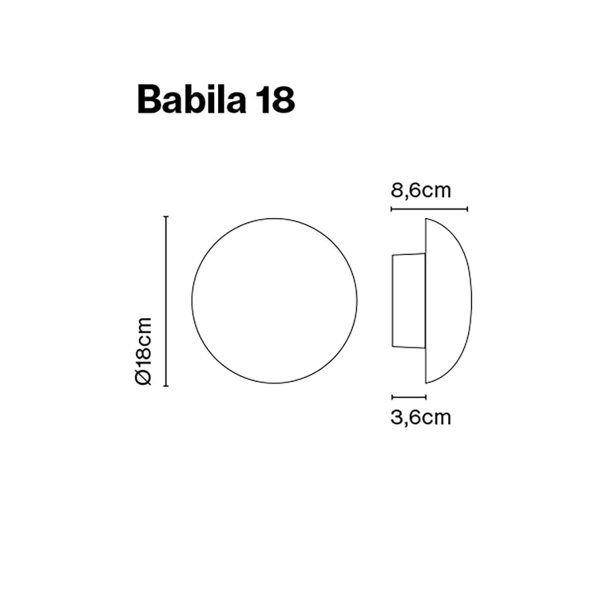 Marset Babila 18 LED Wandleuchte, Maßzeichnung