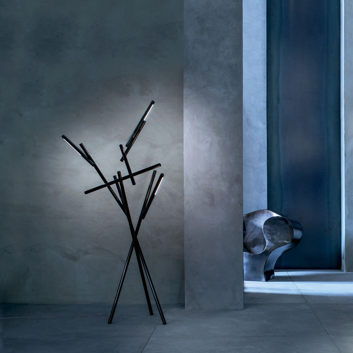 Foscarini Tuareg LED Terra, cromo nero (schwarz verchromt)