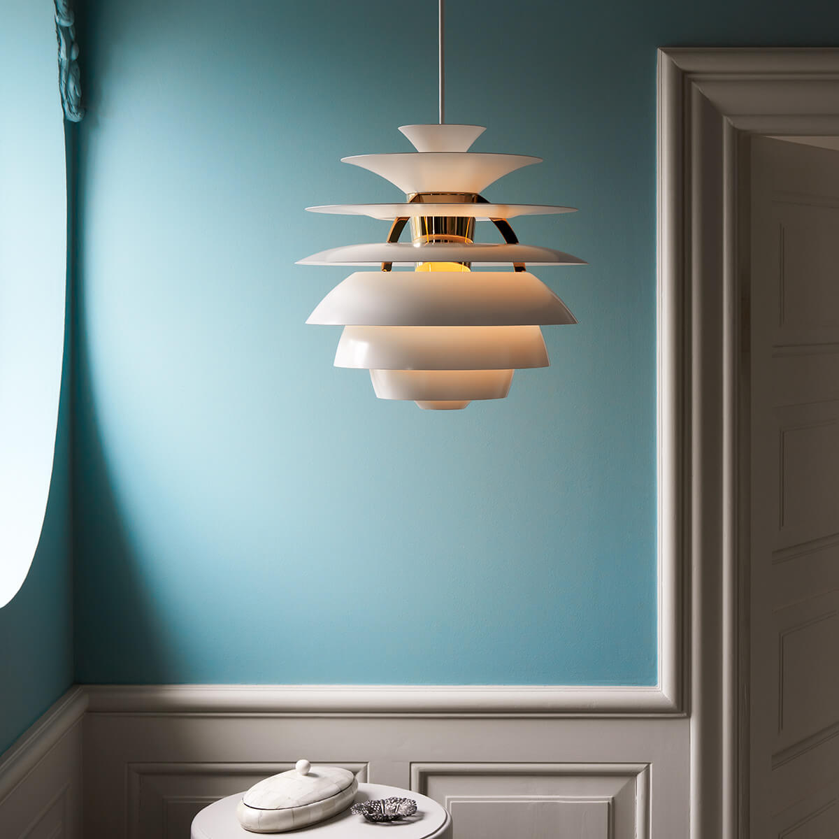 Louis Poulsen PH Snowball Pendelleuchte, Soft white / Messing