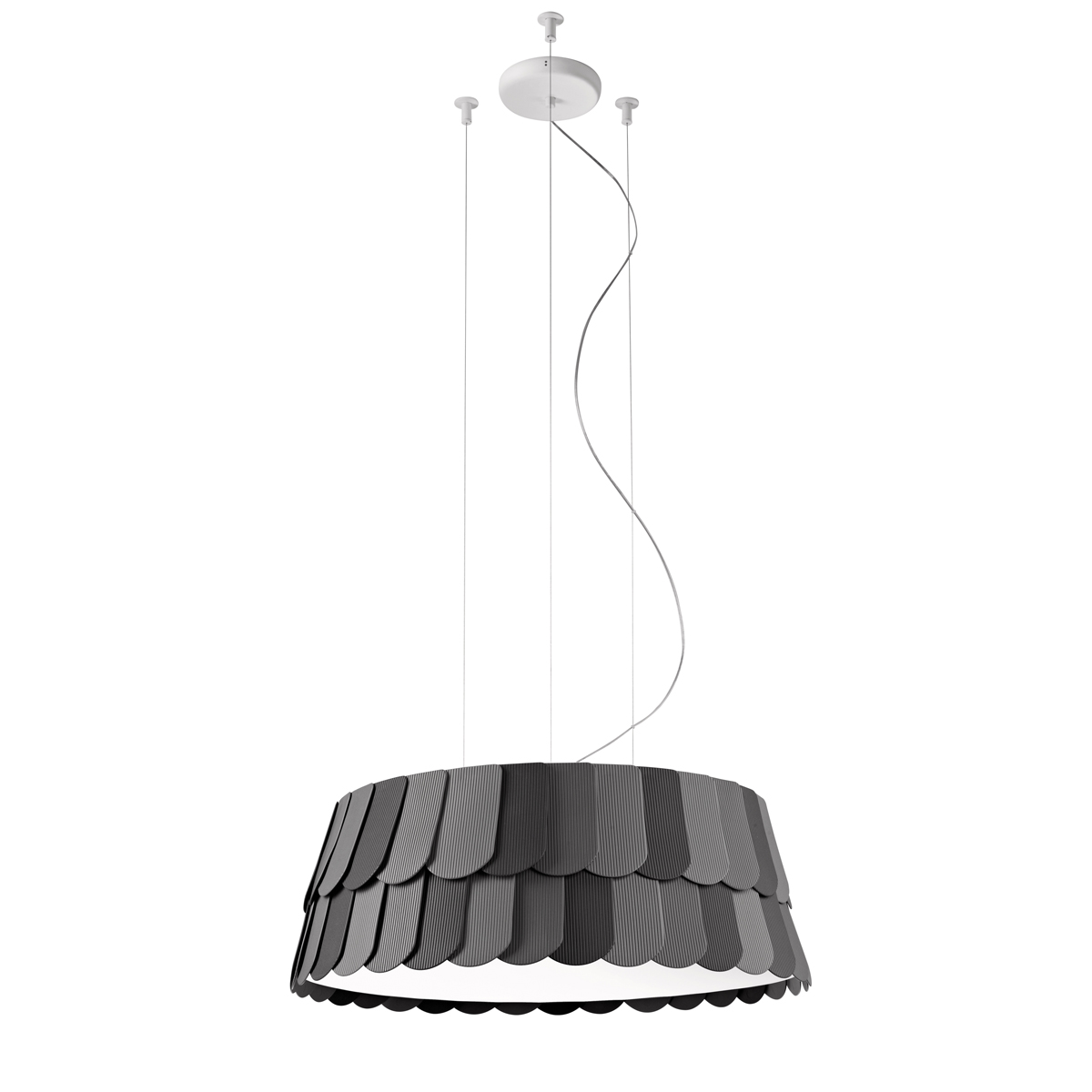 Fabbian Roofer Pendelleuchte zylindrisch, D. 59cm, schwarz (Produktansicht)