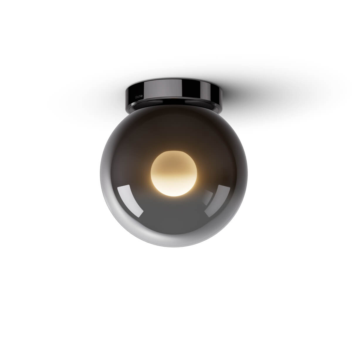 Occhio Luna piena up LED Deckenleuchte, Ø: 16 cm, dark chrome