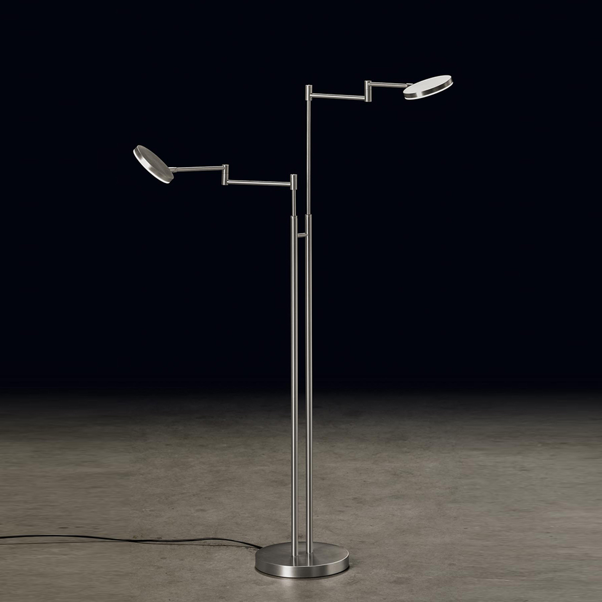Holtkötter Plano Twin LED Stehleuchte, Aluminium matt
