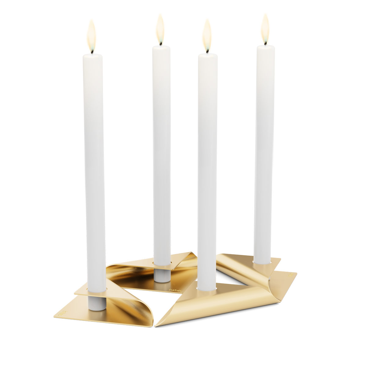 Höfats Square Candle Kerzenhalter, 4er-Set, Gold (Kerzen nicht inbegriffen)