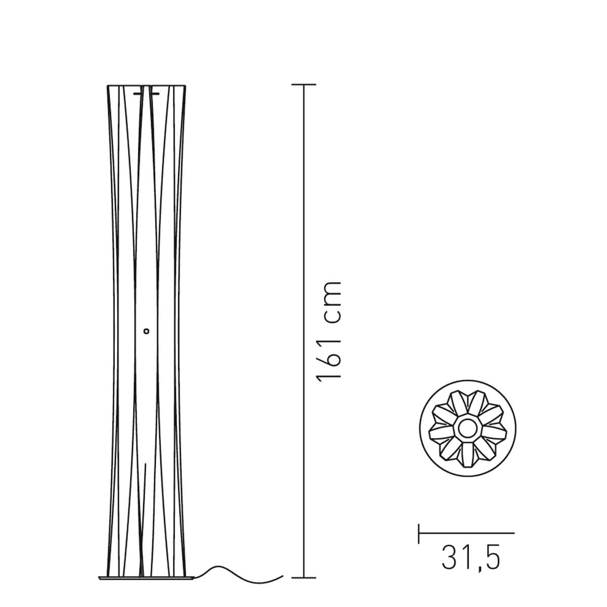 Slamp Bach Floor XL, Maßzeichnung